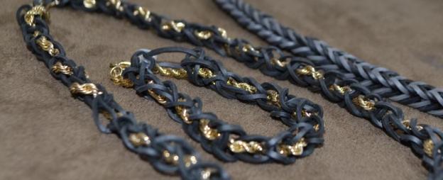 gold jewelry rainbow loom DIY necklace bracelet