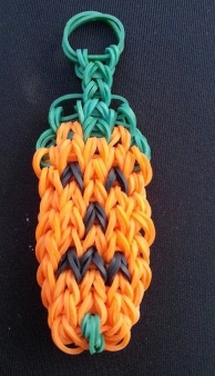 Rainbow Loom pumpkin keychain