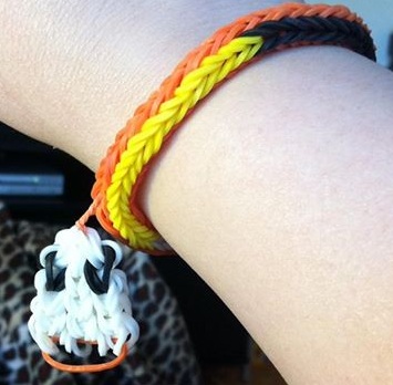 Rainbow Loom halloween bracelet with ghost charm