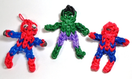 Rainbow Loom spiderman and hulk